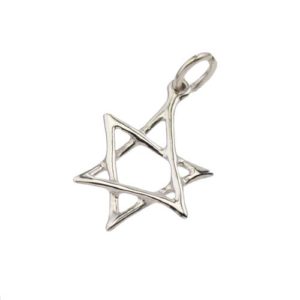 14k Gold Scrawled Star of David Pendant - Baltinester Jewelry