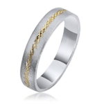 14k Gold Two Tone Florentine Wedding Ring