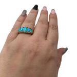 Blue Opal & Garnet Gemstones Filigree 14k Yellow Gold Ring