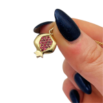 Ruby Pomegranate Pendant 14k Gold