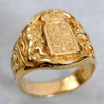 Ten Commandments Ring in 14k Gold