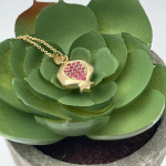 Ruby Pomegranate Pendant 14k Gold