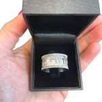 14k White Gold Diamond-Cut Ani L’Dodi Ring