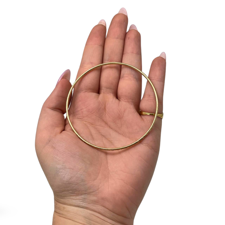 14K Gold Moroccan Bangle