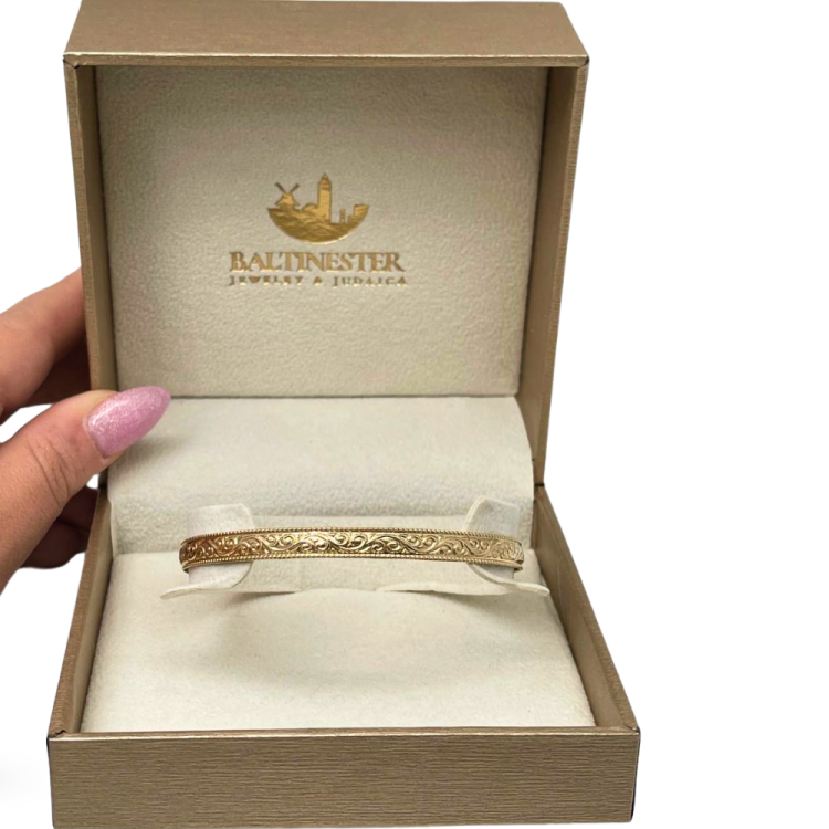 14K Gold Moroccan Bracelet - Heavy Ornate style