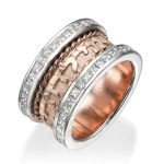 14k Two Tone Gold Braid Design Diamond Wedding Ring