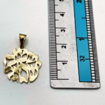 14k Gold Shema Yisrael Flame Pendant