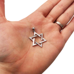 14k Gold Star of David Pendant with a Cutout Design