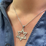 14k Gold Star of David Pendant with a Cutout Design