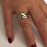 Silver and Gold Ruby Ani L’dodi Jewish Wedding Ring