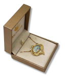 14k Gold Roman Glass Filigree Heart Necklace