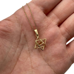 Star of David Pendant – 14k Gold Kabbalistic Merkavah