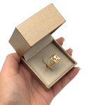 14K Gold and Blue Enamel Ani Ledodi Hebrew Wedding Ring