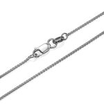 14k White Gold Chain Round Spiga 1.1mm 16-24″