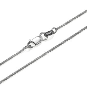 14k White Gold Round Spiga Chain 1.1mm 16-24" - Baltinester Jewelry
