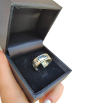 Jewish Wedding Ring in Silver and 14k Gold