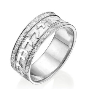 Elaborate Sterling Silver Hebrew Wedding Band - Baltinester Jewelry