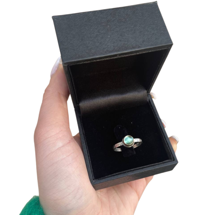 Success Kabbalah Ring in Silver and Gold with Green Quartz Ring