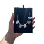 Silver and Gold Jerusalem Stone Style Nugget Necklace