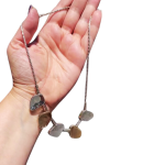 Silver and Gold Jerusalem Stone Style Nugget Necklace