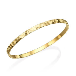 Shiny Hammered Gold Moroccan Bangle - Baltinester Jewelry