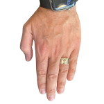 Sterling Silver and Gold Menorah Jewish Ring