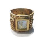 Roman Glass Ring – 14k Gold Square