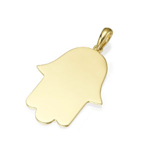 Large 14k Gold Hamsa Pendant - Baltinester Jewelry