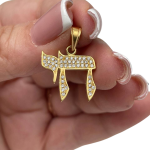 Diamond Encrusted 18k Chai Pendant