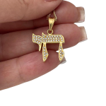 Diamond Encrusted 18k Chai Pendant