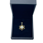 14k Gold Roman Glass Cutout Star of David Pendant