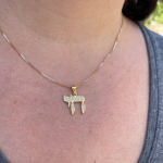 Diamond Encrusted 18k Chai Pendant
