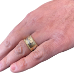 14k Matte Gold Beaded Jewish Wedding Ring