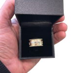 14k Matte Gold Beaded Jewish Wedding Ring