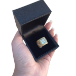 Roman Glass Ring – 14k Gold Square