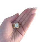 Roman Glass Ring – 14k Gold Square