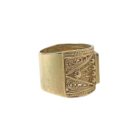 Roman Glass Ring – 14k Gold Square