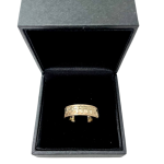Hebrew Wedding Band in 14k Brushed Gold