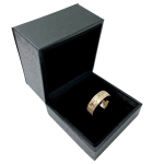 Hebrew Wedding Band in 14k Brushed Gold