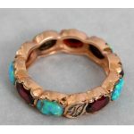 14k Rose Gold Garnet and Opal Eternity Ring