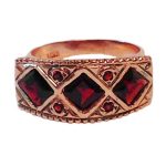 14k Rose Gold Rhombus Garnet Ring