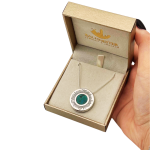 Eilat stone jewellery | Round Textured Silver Necklace – Jerusalem Skyline