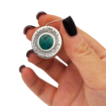 Eilat stone jewellery | Round Textured Silver Necklace – Jerusalem Skyline