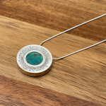 Eilat stone jewellery | Round Textured Silver Necklace – Jerusalem Skyline