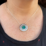 Eilat stone jewellery | Round Textured Silver Necklace – Jerusalem Skyline