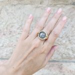 Alexander Coin 14K Gold and Diamond Signet Ring