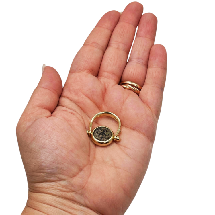 Ancient Masada Coin Two In One Ring and Pendant