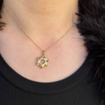 Pinwheel Star of David Pendant in 14k Gold