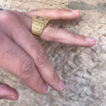 Choshen Semi-Precious Stones Men’s Signet Ring in 14K Gold