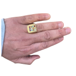 Choshen Semi-Precious Stones Men’s Signet Ring in 14K Gold